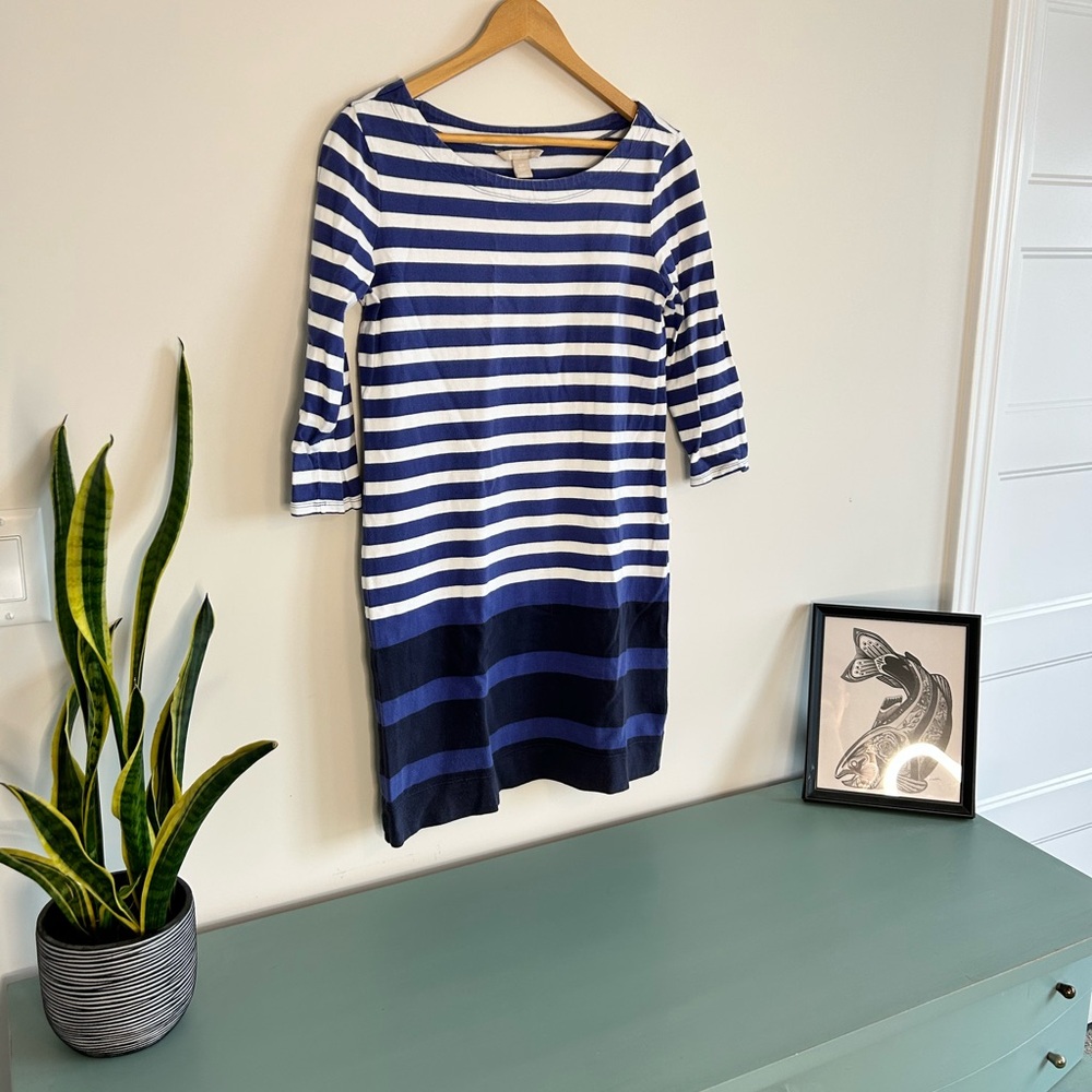 Banana Republic Blue Striped Dress - Size Small - Picture 5 of 9
